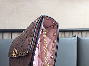 Okify Valentino Rockstud Spike Nappa Leather Crossbody Clutch Bag Light Pink 23.5x14.5x4.5cm - 4