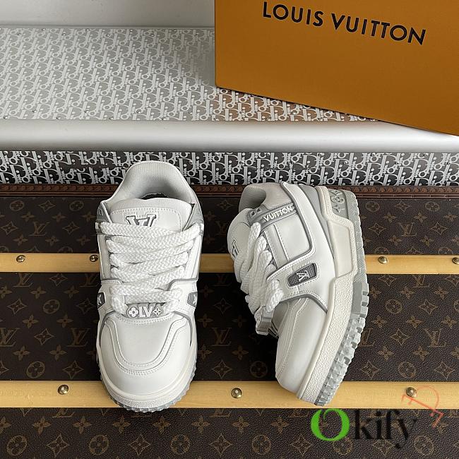 Okify Louis Vuitton Trainer Gray Sneakers Unisex - 1