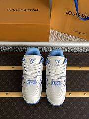 Okify Louis Vuitton Trainer Blue Sneakers Unisex - 5