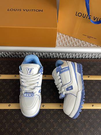 Okify Louis Vuitton Trainer Blue Sneakers Unisex