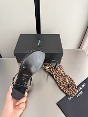 Okify YSL Cassandra Leopard Flat Thong Sandals (has big size) - 6