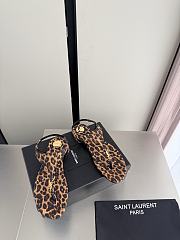 Okify YSL Cassandra Leopard Flat Thong Sandals (has big size) - 2