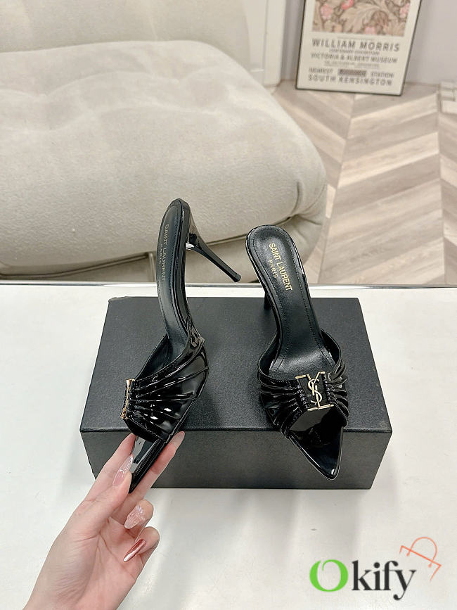 Okify YSL Black High Heels 9cm 29718 - 1