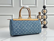 Okify Louis Vuitton Speedy Bag Denim Blue M95019 30x17x15cm - 4