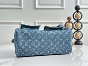 Okify Louis Vuitton Speedy Bag Denim Blue M95019 30x17x15cm - 2