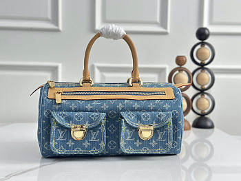 Okify Louis Vuitton Speedy Bag Denim Blue M95019 30x17x15cm