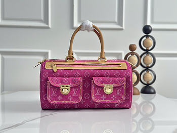 Okify Louis Vuitton Speedy Bag Denim Pink M95214 30x17x15cm