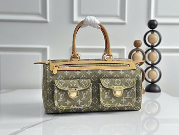 Okify Louis Vuitton Speedy Bag Denim Green M95215 30x17x15cm