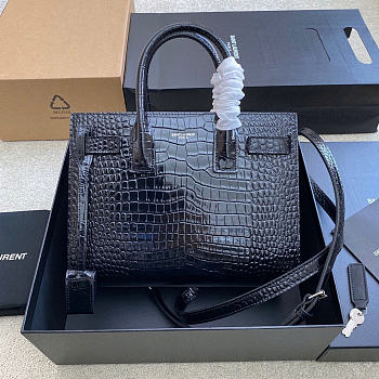 Okify YSL Sac De Jour Baby Bag Black Crocodile Patent 26x22x13cm