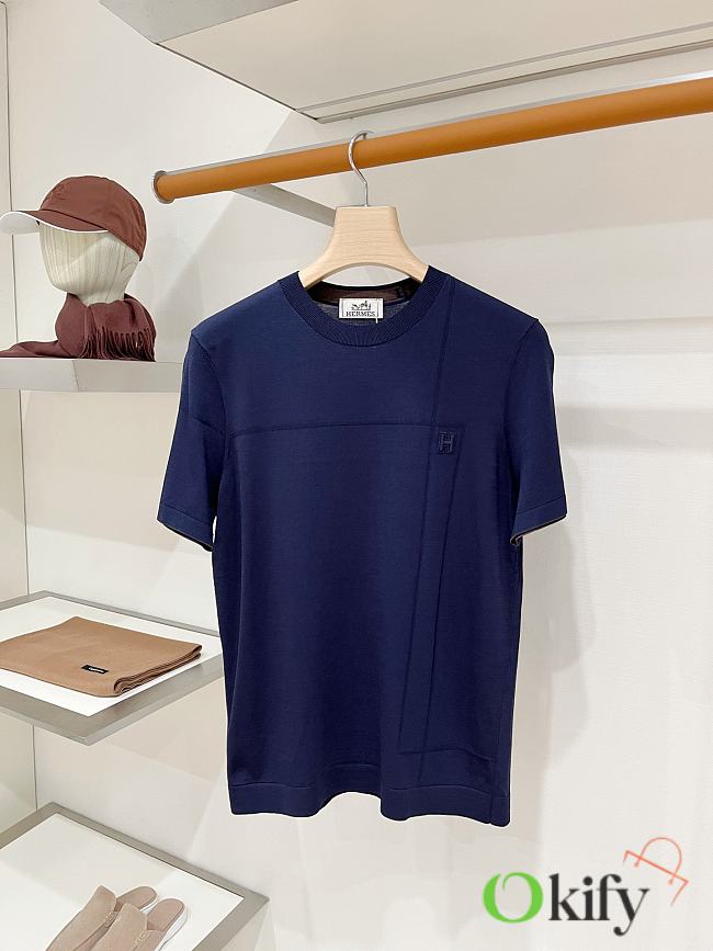 Okify Hermes Dark Blue T-shirt 29733 (has big size) - 1