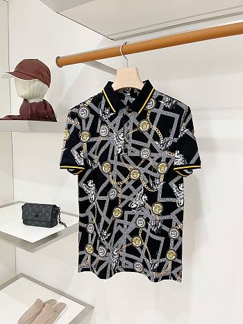 Okify Versace Black Polo Shirt 29734 (has big size)