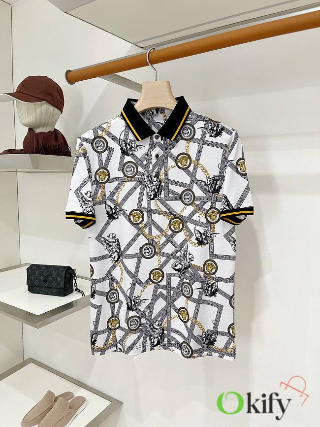 Okify Versace White Polo Shirt 29735 (has big size) - 1