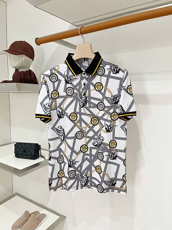 Okify Versace White Polo Shirt 29735 (has big size)