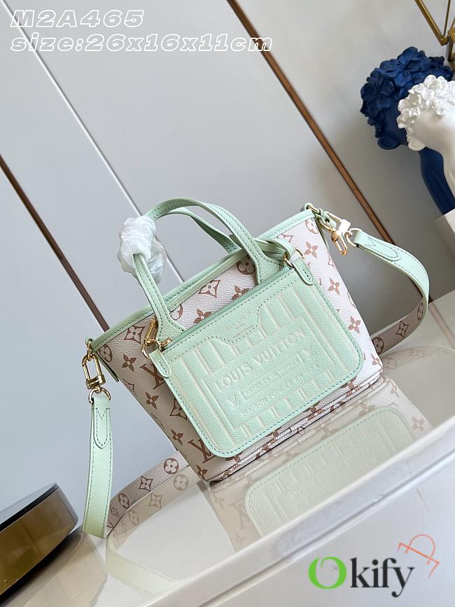 Okify Louis Vuitton Neverfull Inside Out BB Strap Bag Green M2A465 26x16x11cm - 1