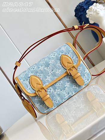 Okify Louis Vuitton Satchel Bag Denim Blue M2A647 19x15x6cm