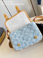 Okify Louis Vuitton Satchel Bag Denim Blue M2A647 19x15x6cm - 4