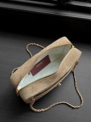 Okify CC Maxi Camera Case Bag Beige Suede AS6443 24.5x13x8cm - 6