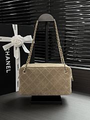 Okify CC Maxi Camera Case Bag Beige Suede AS6443 24.5x13x8cm - 5