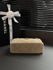 Okify CC Maxi Camera Case Bag Beige Suede AS6443 24.5x13x8cm - 2