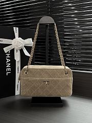 Okify CC Maxi Camera Case Bag Beige Suede AS6443 24.5x13x8cm - 1