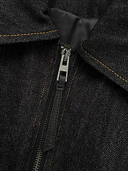 Okify Loewe Women Black Short Denim Jacket (has big size) - 4