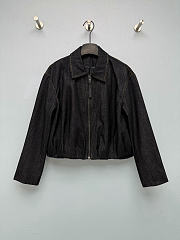 Okify Loewe Set Of Women Black Denim Short Jacket And Jeans (has big size) - 6