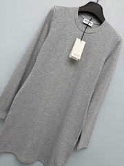 Okify YSL Gray Long-Sleeve Knit Dress (has big size) - 6