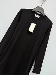 Okify YSL Black Long-Sleeve Knit Dress (has big size) - 4