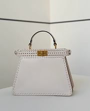 Okify Fendi Peekaboo ISeeU Bag White 27x20x11cm - 4
