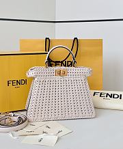 Okify Fendi Peekaboo ISeeU Bag White 27x20x11cm - 1