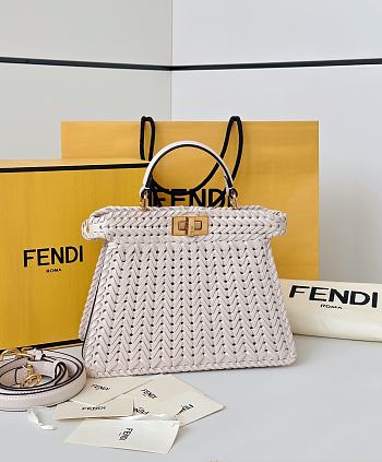 Okify Fendi Peekaboo ISeeU Bag White 27x20x11cm