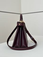 Okify Fendi Peekaboo ISeeU Bag Red Burgundy 27x20x11cm - 5