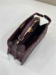 Okify Fendi Peekaboo ISeeU Bag Red Burgundy 27x20x11cm - 3