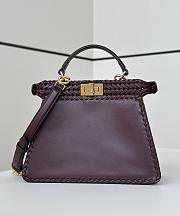Okify Fendi Peekaboo ISeeU Bag Red Burgundy 27x20x11cm - 2