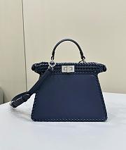 Okify Fendi Peekaboo ISeeU Bag Dark Blue 27x20x11cm - 3