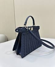 Okify Fendi Peekaboo ISeeU Bag Dark Blue 27x20x11cm - 2