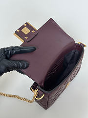 Okify Fendi Baguette Bag Red Burgundy 19x12x5cm - 4