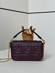 Okify Fendi Baguette Bag Red Burgundy 19x12x5cm - 2