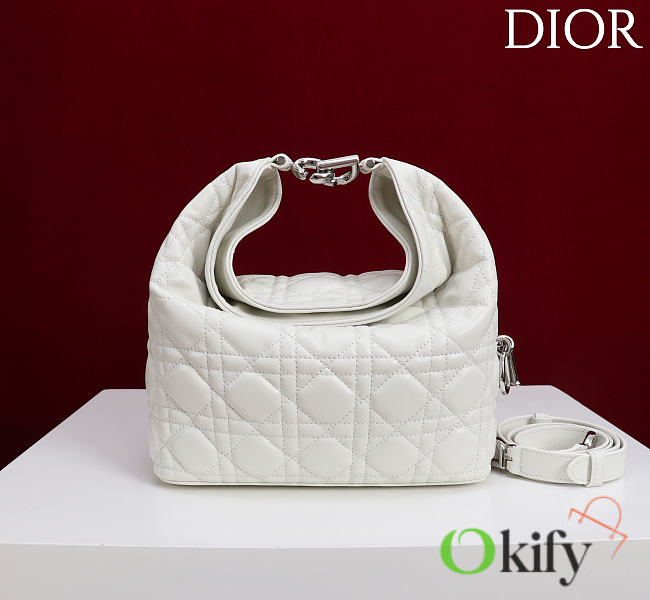 Okify Dior Toujours Hobo Bag Ivory White 22.5x14x7.5cm - 1