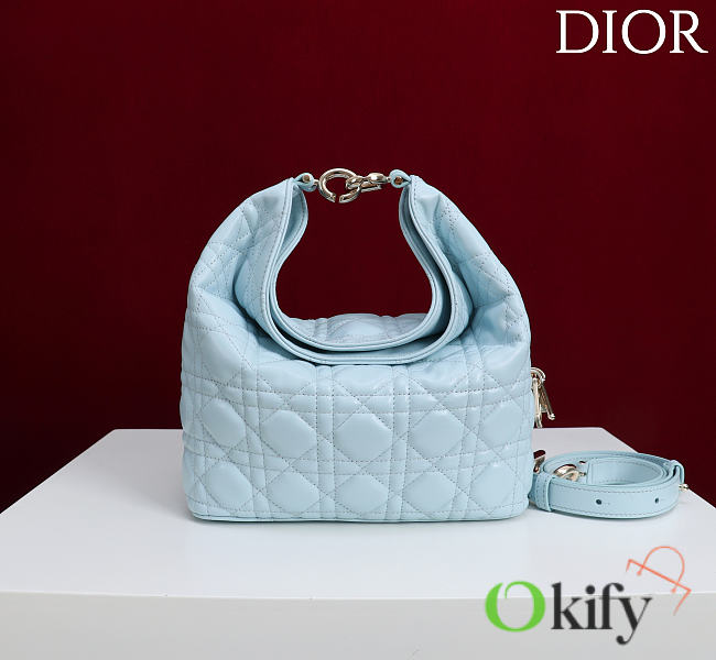 Okify Dior Toujours Hobo Bag Baby Blue 22.5x14x7.5cm - 1