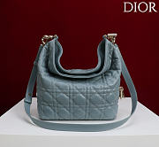 Okify Dior Toujours Hobo Bag Dusty Blue 22.5x14x7.5cm - 4