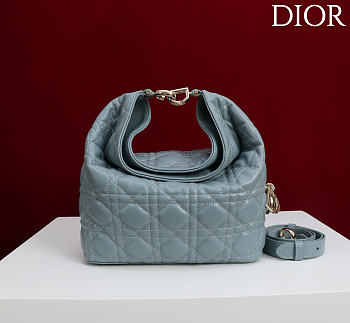 Okify Dior Toujours Hobo Bag Dusty Blue 22.5x14x7.5cm