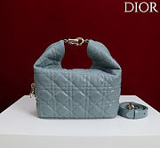 Okify Dior Toujours Hobo Bag Dusty Blue 22.5x14x7.5cm - 6