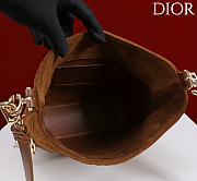 Okify Dior Toujours Hobo Bag Brown Suede 22.5x14x7.5cm - 6