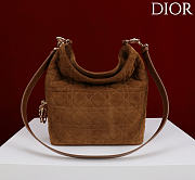 Okify Dior Toujours Hobo Bag Brown Suede 22.5x14x7.5cm - 4