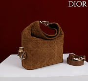 Okify Dior Toujours Hobo Bag Brown Suede 22.5x14x7.5cm - 3