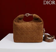 Okify Dior Toujours Hobo Bag Brown Suede 22.5x14x7.5cm - 2