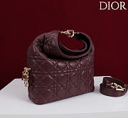 Okify Dior Toujours Hobo Bag Dark Red Burgundy 22.5x14x7.5cm - 2