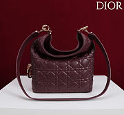 Okify Dior Toujours Hobo Bag Dark Red Burgundy 22.5x14x7.5cm - 4