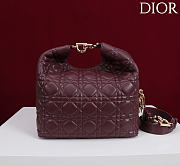 Okify Dior Toujours Hobo Bag Dark Red Burgundy 22.5x14x7.5cm - 5
